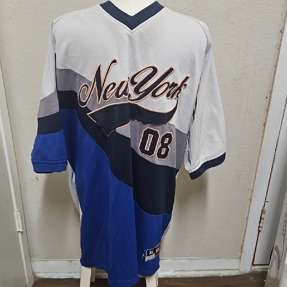 New York Xl Graphic Men's Jersey Shirt - Blue and Gray